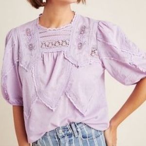 Anthropologie Lavender Blouse
